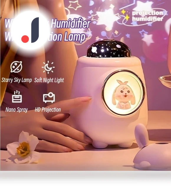Portable Air Humidifier with Rotating Projection Lamp — Air Moisturizers, Essager Electronic