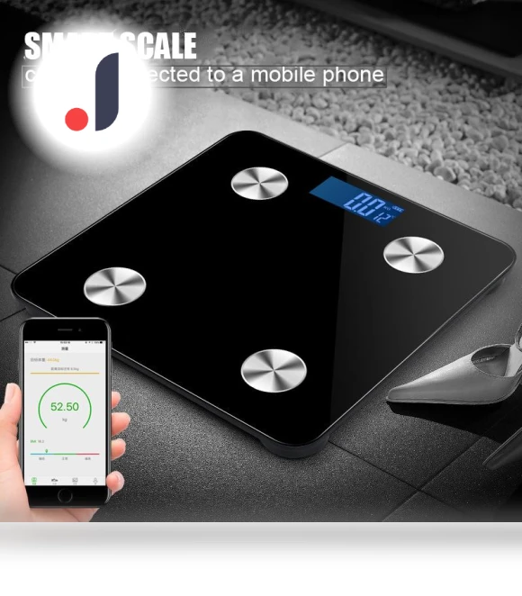 Precision Black Bathroom Scale — Weight Management Tools, Essager Electronic