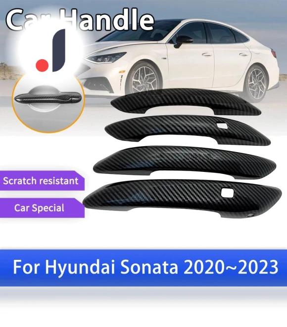 Smart Carbon Fiber Door Handle Cover — Car Door Entry Guard