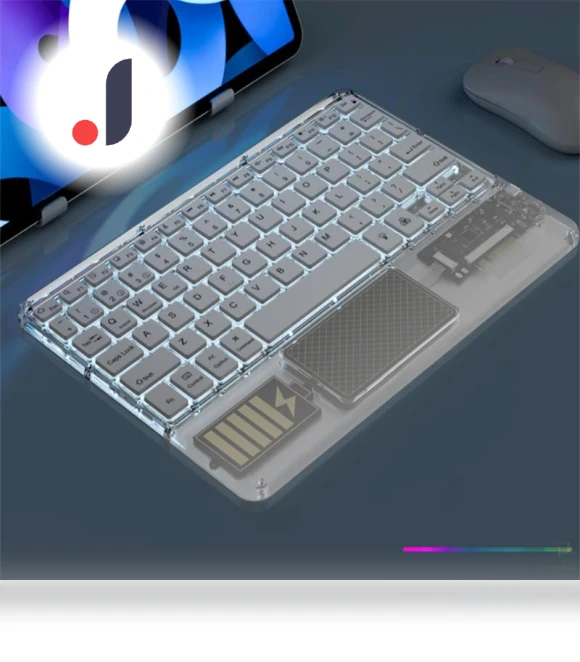 Transparent RGB Bluetooth Keyboard with Touchpad — Keyboards, Bellatrix