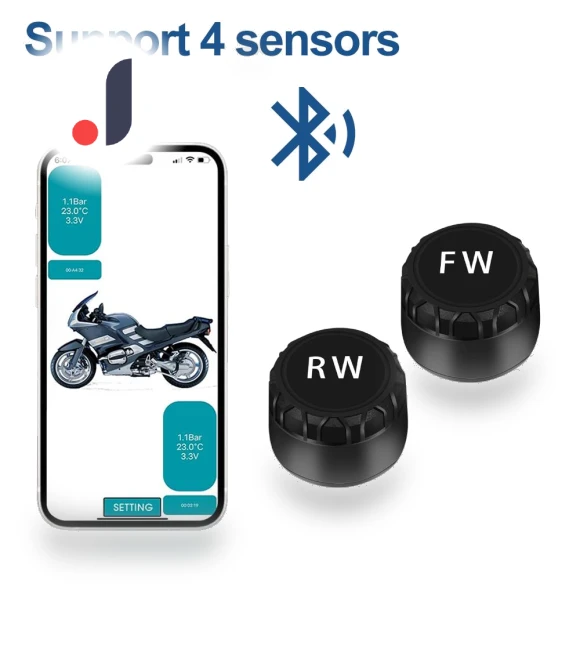 Bluetooth Motorcycle Tire Pressure Monitoring System — TPMS Sensor Replacements, Auto Accessories Home