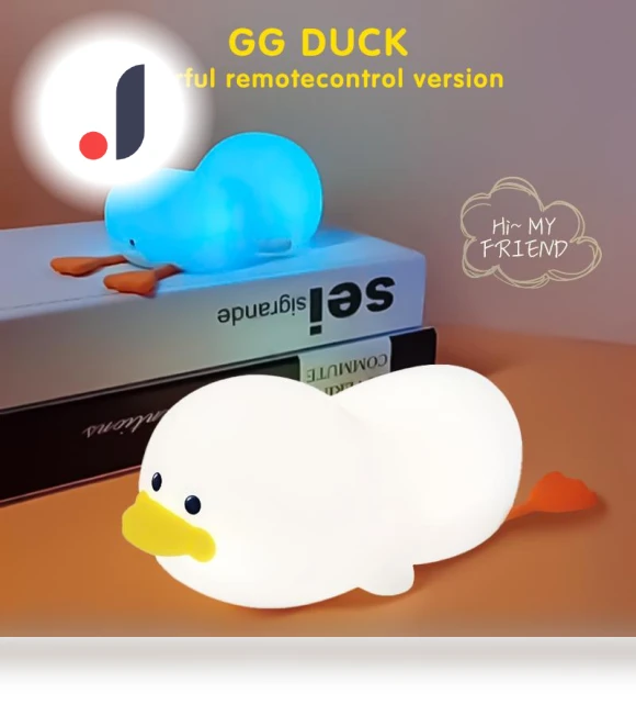 Cute Silicone Duck Night Light — Night Lights, Binchi Lighting Appliances