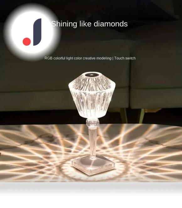 Rose Diamond RGB Table Lamp — Desk & Table Lighting, Super Star Mall