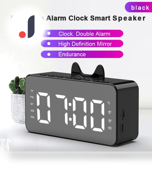 Smart Wireless Bluetooth Speaker Alarm Clock — Alarms & Clocks, Factory Discount Outlet
