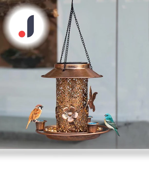 Solar-Powered Dual-Use Bird Feeder with Decorative Lawn Lighting — Backyard Birding, AI Supermarket