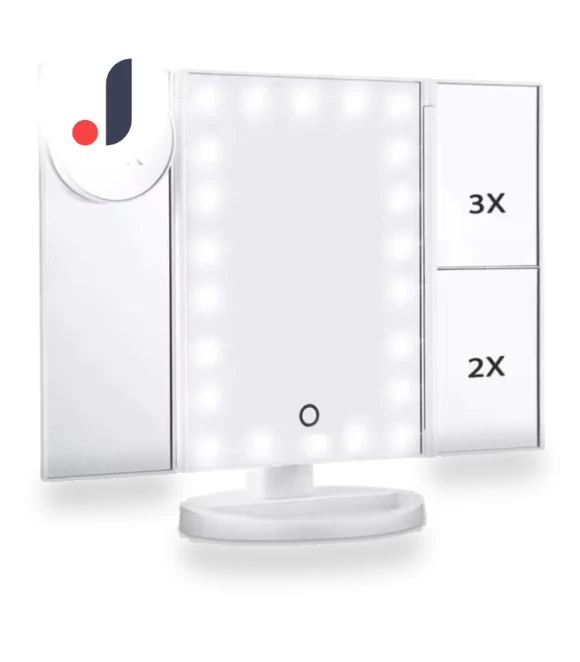 Triple Foldable Makeup Mirror with Lighting — Compact & Travel, Binchi Health Technology
