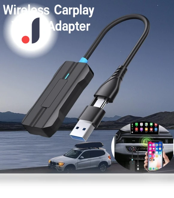 Wireless CarPlay Bluetooth Adapter — Phone Accessories, Auto Launcher