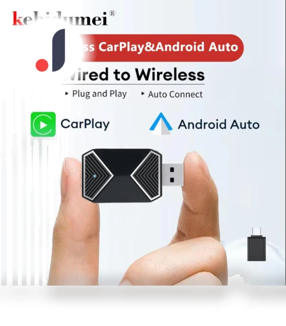 2 in 1 Wireless CarPlay & Android Auto Smart AI Box Adapter Dongle — Car Essentials, A Auto Parts Mall