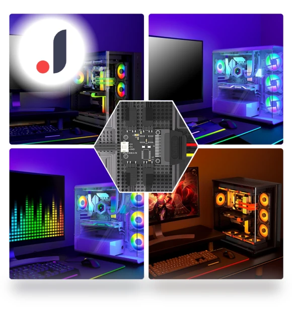 4-Port 5V 3-Pin ARGB Fan LED Sync Controller — Portable USB Fans, Daybreak