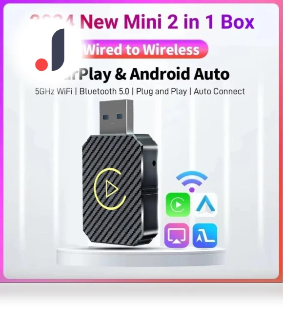 Mini Carplay + Android Auto Wireless Adapter — Stereo Receivers, YJMP