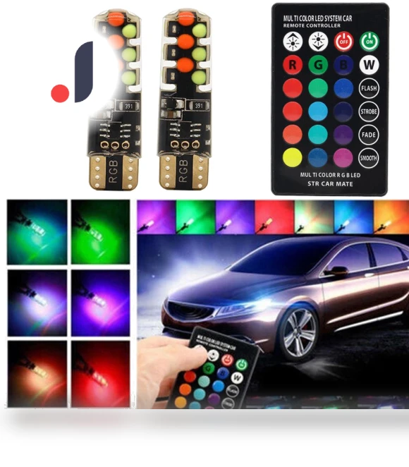 RGB LED T10 W5W Car Lights — Vehicle Safety Signals, RuJia Home Decor