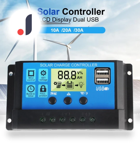Solar Charge Controller with Dual USB MPPT — Chargers, AINYSZIN Automotive Parts