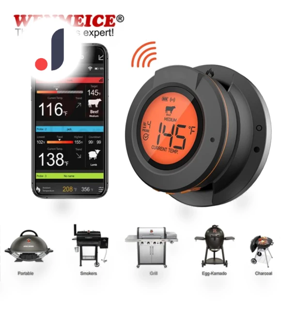 Wireless BBQ Remote Thermometer — Grill Thermometers, Happy Home Mall
