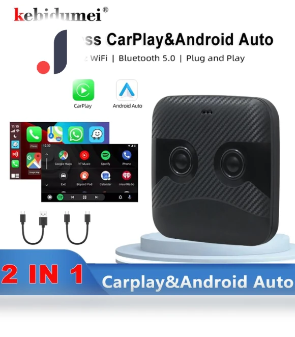 Wireless CarPlay Android Auto Adapter — Stereo Receivers, Kebidumei