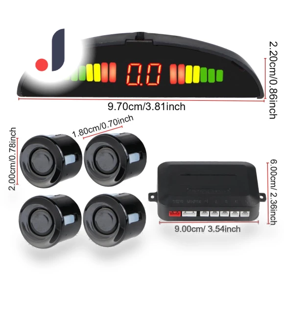 4 Sensors Buzzer Distance Monitor Reverse Backup Radar LCD Display Car Parking Sensor Kit — Rearview Safety Systems, Build My Home