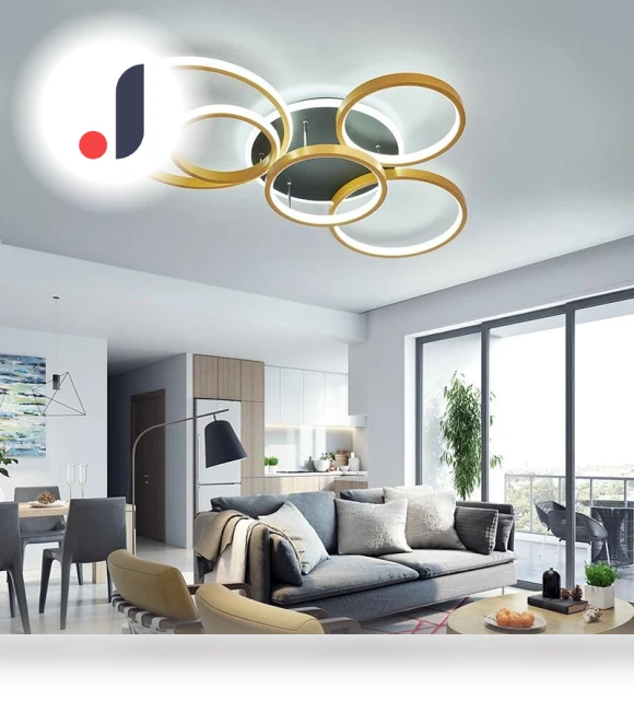 Modern LED Smart Ceiling Light — Overhead Lighting, Rainbow Rain