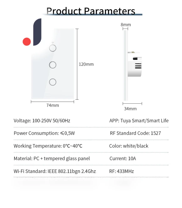 Smart Light Switch — Dimmer Switches, Tuya