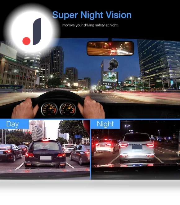4-inch Touch Screen Dash Cam — Dashboard Cameras, Rainbow Rain