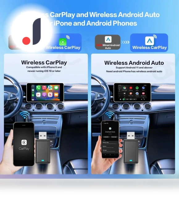 Automatic Wireless Carplay Android Smart Dongle — USB, A Surname Home