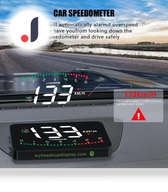 OBD2 HUD Projection Display — Speedometers, ZQKJ