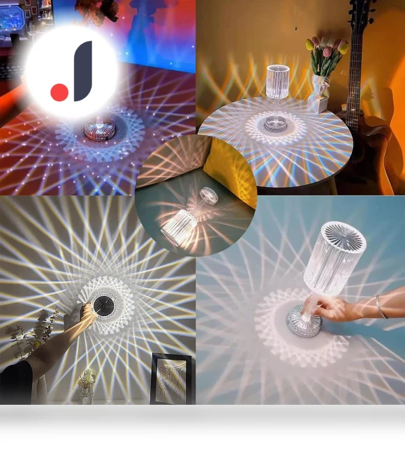 Rechargeable 3D Diamond Crystal Table Lamp — Lighting, Build My Home