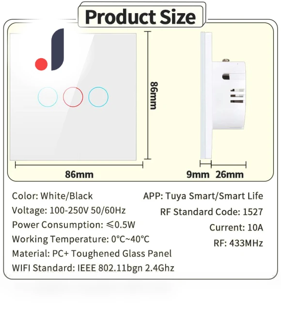 Smart WiFi Switch — Dimmer Switches, Tuya