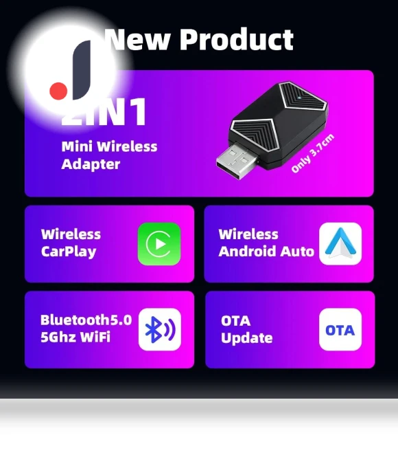 Wireless CarPlay Android Auto 2 in 1 AI Mini Box Adapter — Car Accessories & Gadgets, 888 Auto Parts Town