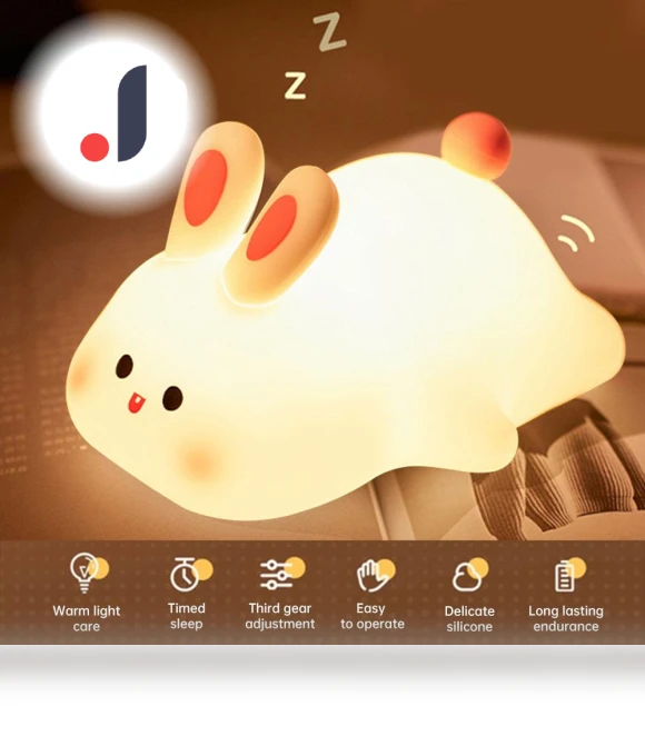Cute Rabbit Pig Silicone Night Light — Lamps & Shades, Exquisite goods home furnishing