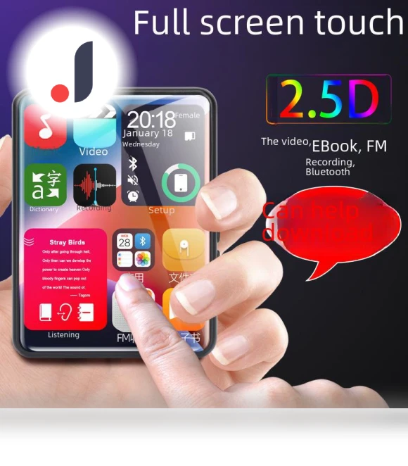 Full Screen Bluetooth MP4/MP3 Portable Touch Music Player — Portable Media Players, Best Electronics