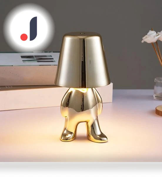 Golden Person Statue Desk Lamp — Desk & Table Lighting, kanyueliang
