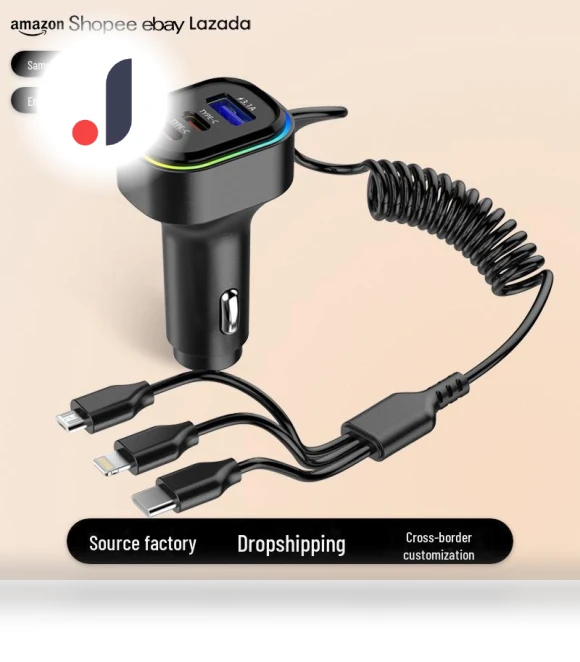 Smart Dual 3.1A Car Charger with Spring Cable — Chargers, Best Electronics