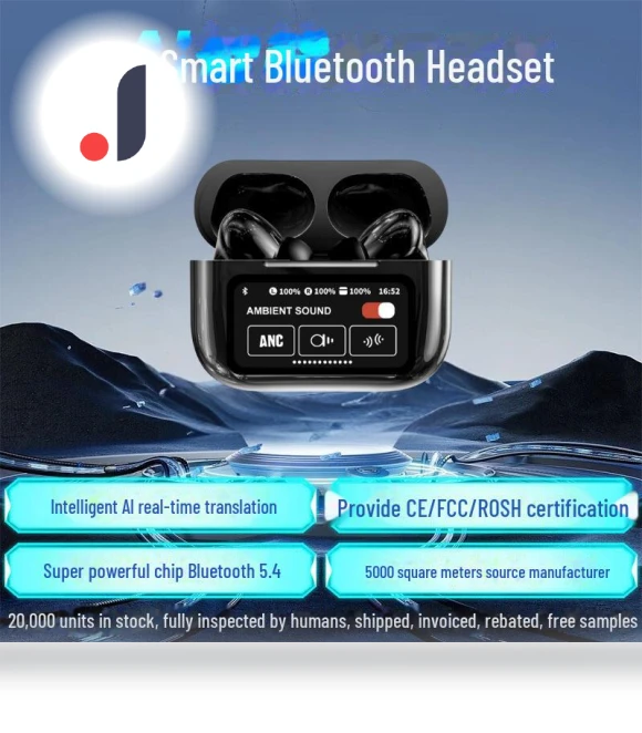 True Wireless Bluetooth Earbuds with Noise Cancellation and Smart Display — Audio Gear, TopSky