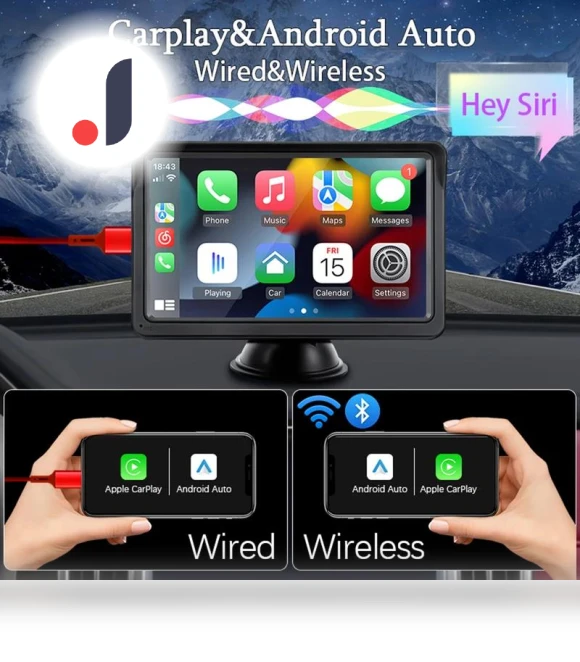 Wireless CarPlay Android Auto Multimedia Video Player — Stereo Receivers, JOHO