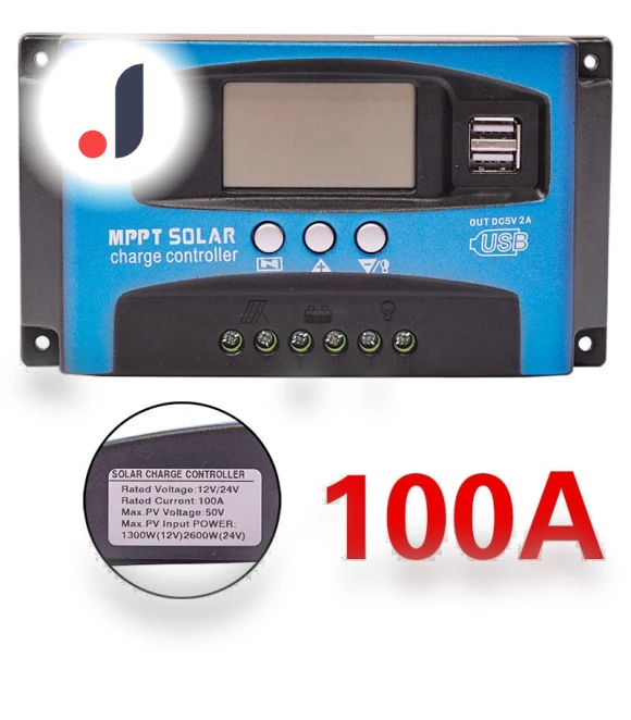 MPPT Solar Charge Controller with Dual USB and LCD Display — Chargers, Timeless Home