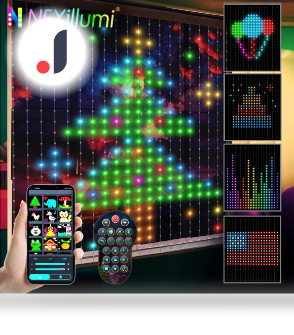 RGB Smart Fairy Lights for Window Curtains — String Lights, Lntelligent Living Hall
