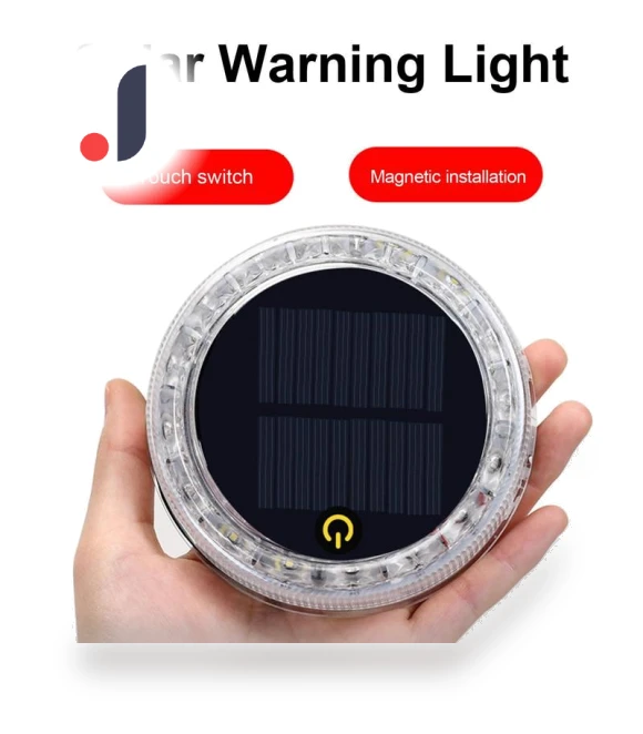 Solar Warning Light with Touch Control — Vehicle Safety Signals, Rustic Elegance House