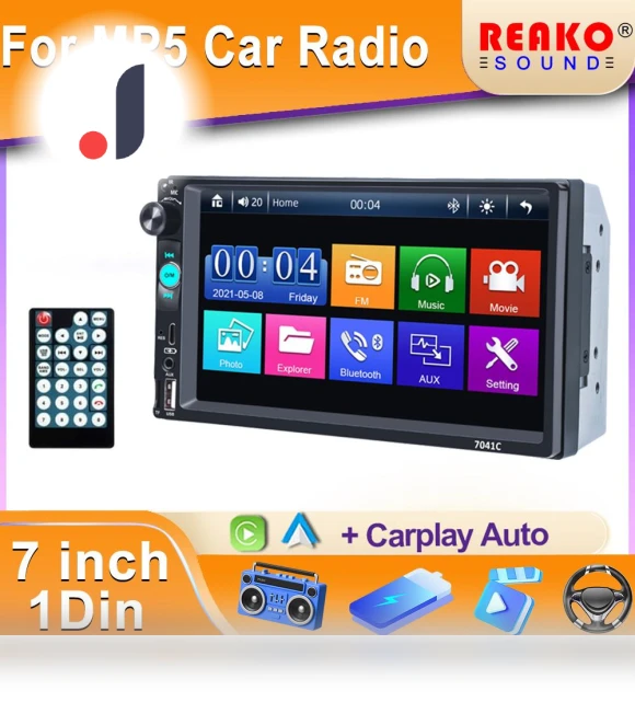 Universal 2 Din 7-inch Touch Screen Stereo Car Radio Multimedia Player — Stereo Receivers, Reakosound