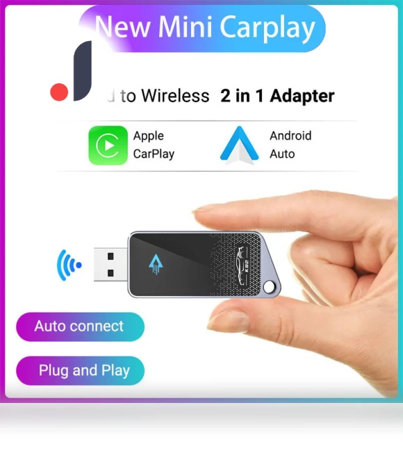 2-in-1 Wireless CarPlay Android Auto Adapter — Car Accessories & Gadgets, Vinde Home