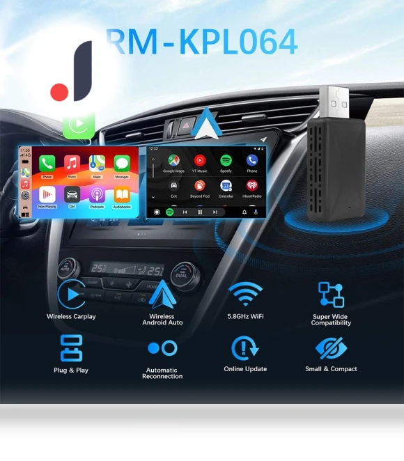 2-in-1 Wireless CarPlay Android Auto Adapter — Car Essentials, Happy Home Mall