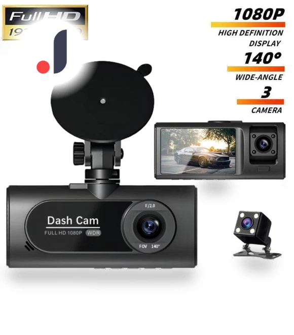 3-channel WiFi Car Dash Camera — Dashboard Cameras, Reakosound