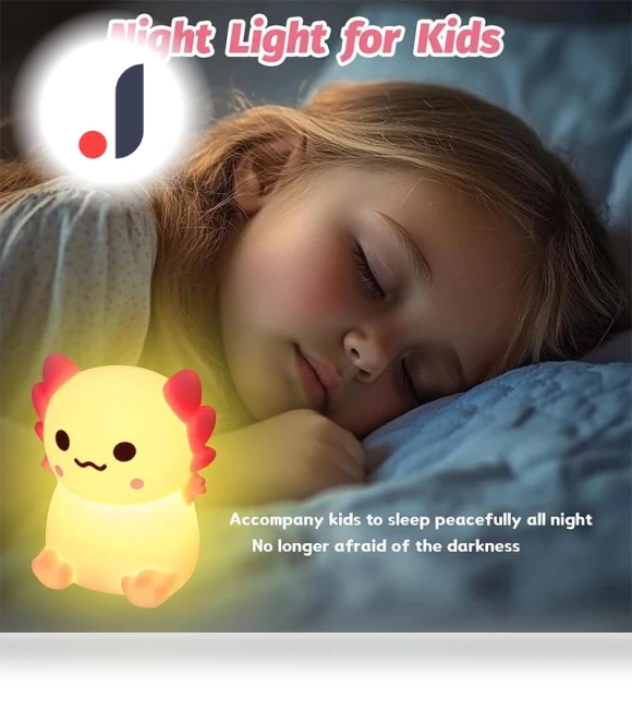 Cute Axolotl Night Light — Night Lights, AE Selection