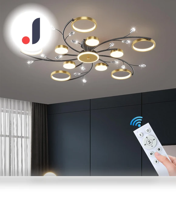 Luxury LED Ceiling Chandelier with Smooth Brightness Adjustment — Overhead Lighting, Seahorse Home