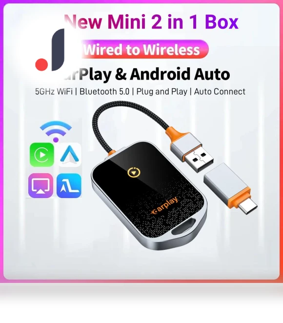 Mini Wireless CarPlay and Android Auto Adapter — Phone Accessories, Vinde Home