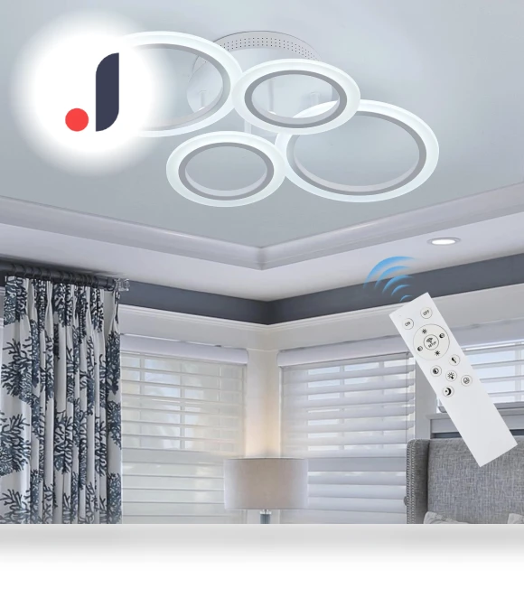 Modern Ceiling Chandelier with Remote Control — Overhead Lighting, Seahorse Home