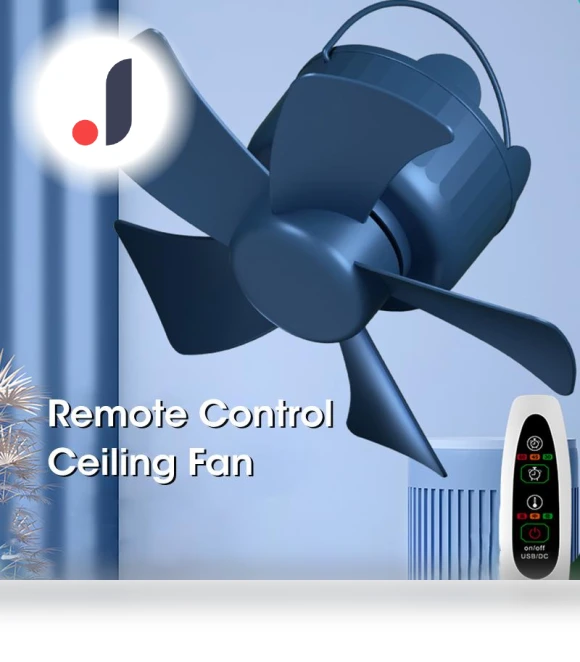 Portable Ceiling Fan with Remote Control — Ceiling Fans, Stone Home