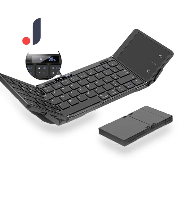 Portable Foldable Three-Layer Bluetooth Keyboard with Touchpad — Keyboards, GYROBALL