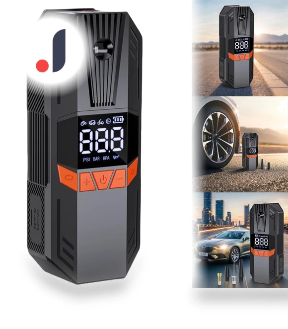 Portable Tire Pump with LCD Pressure Gauge — Tire Inflation Solutions, Chic Home