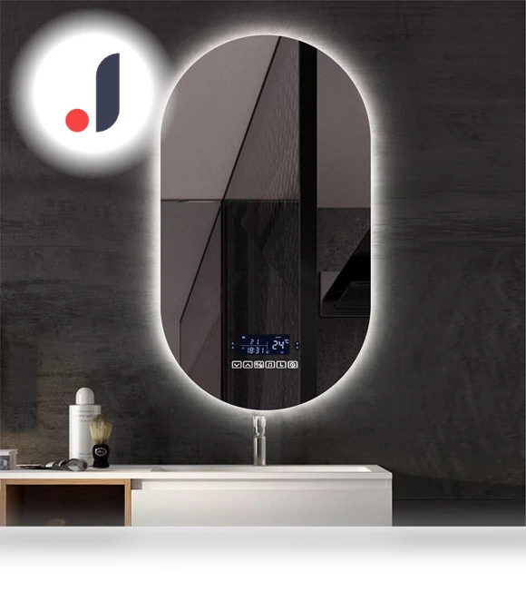 Smart LED Makeup Mirror with Bluetooth Speaker — Handheld, Vinde Home