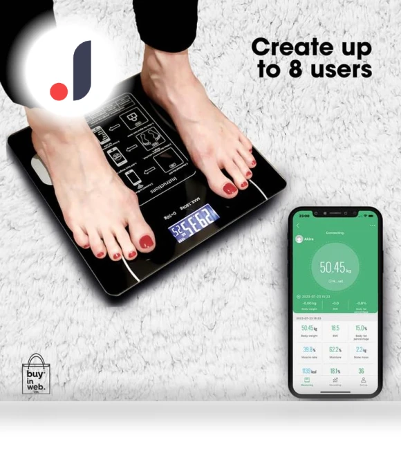 Smart Scale for Body Weight and Fat Percentage — Body Composition Analysis, Vinde Home