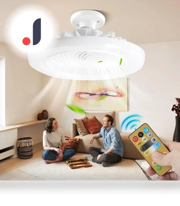 Smart Silent Ceiling Fan with Remote Control and LED Light — Ceiling Fans, Seahorse Home